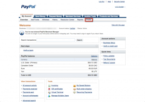 PayPal Merchant Manager - Profile Link