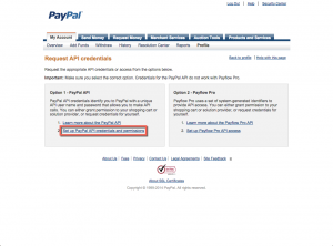 PayPal Merchant Manager - Set Up PayPal API Credentials and Permissions