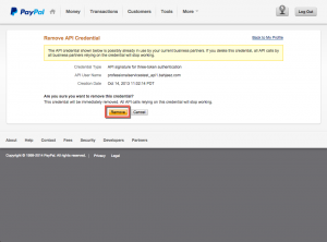 PayPal - Remove API Signature Page