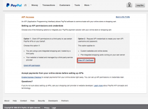 PayPal - View API Certificate Link